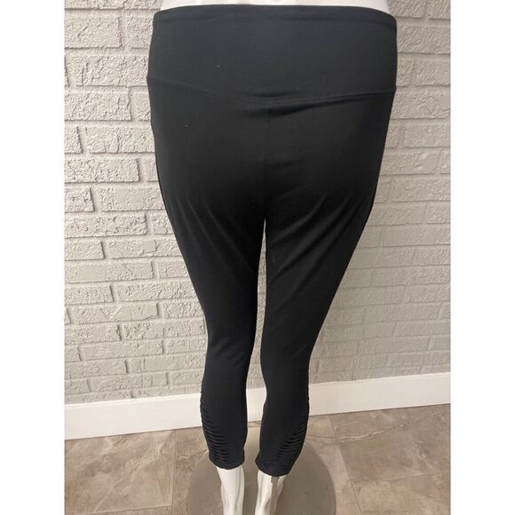 Soybu Women Black Cropped Legging with Twisted Detail Size L - Picture 2 of 7